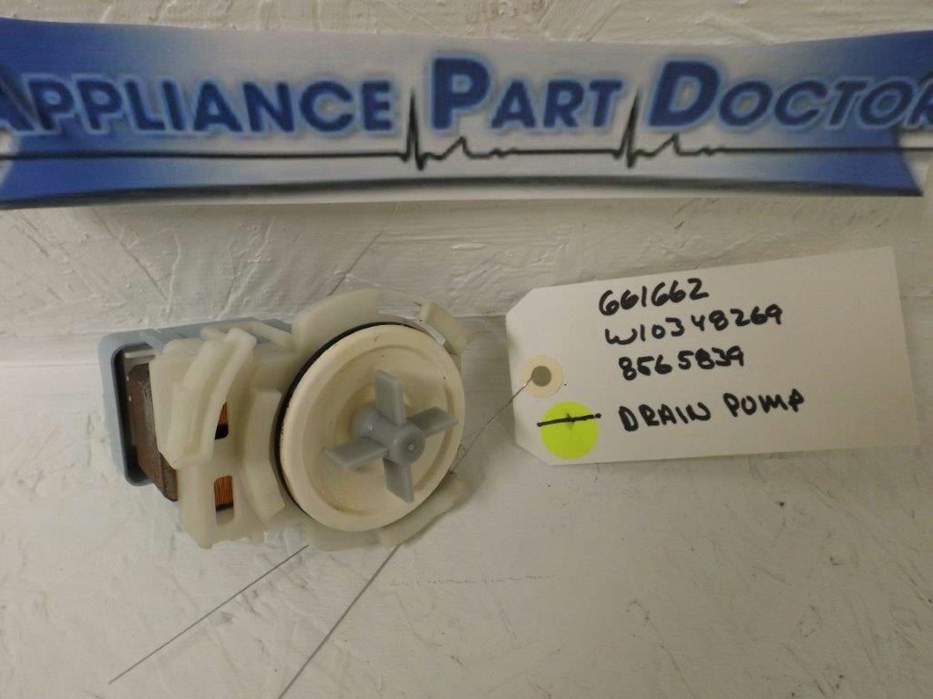 KENMORE WHIRLPOOL DISHWASHER 661662 W10348269 8565839 DRAIN PUMP USED KENMORE WHIRLPOOL DISHWASHER 661662 W10348269 8565839 DRAIN PUMP USED